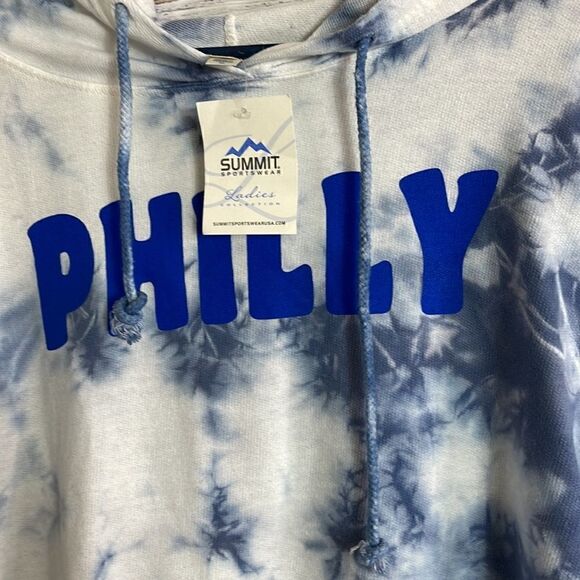 Summit Sweatshirt Womens Size XL Philly tie dye chambray Hoodie Pullover New - Picture 5 of 9